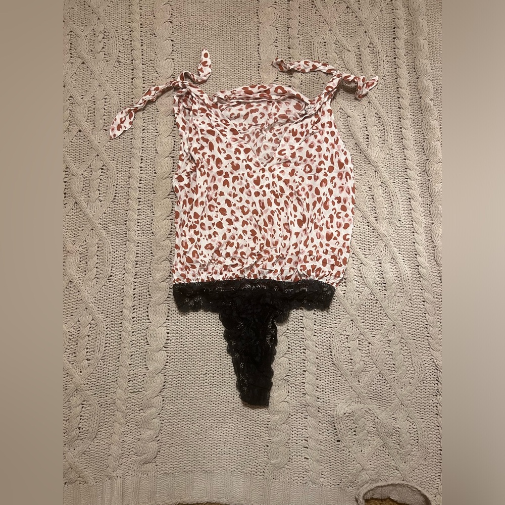 Free People Leopard Print Bodysuit  - size small
